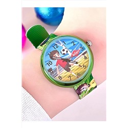 Kids.3.677 Детские наручные часы унисекс с символом Lee Cooper на холсте и ремешком с вышивкой