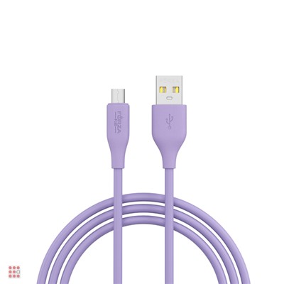 Кабель для зарядки Базовый microUSB, 1м, Быстрая зарядка 2.4А, 12W, прорезиненный, 4 цвета