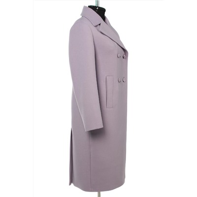 01-10947 Пальто женское демисезонное Пальтовая ткань Сирень