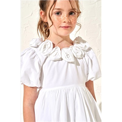 Angel & Rocket Loretta Rose Corsage White Dress