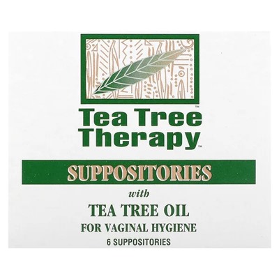 Tea Tree Therapy, cвечи с маслом чайного дерева для гигиены влагалища, 6 свечей