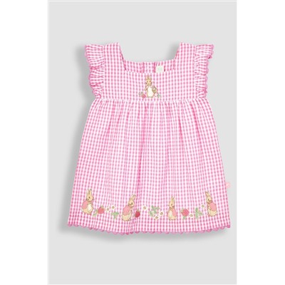 JoJo Maman Bébé Peter Rabbit Embroidered Summer Dress And Hat Set 2-Piece