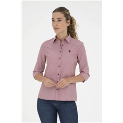 Женская бордовая рубашка в полоску с длинным рукавом Неожиданная скидка в корзине