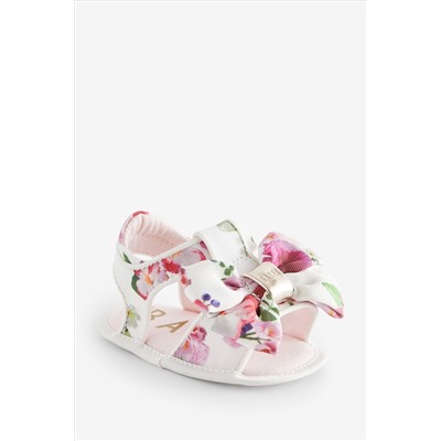 Baker by Ted Baker Baby Girls Floral Bow Padders White Sandals