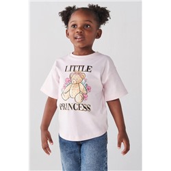 River Island Girls Princess Floral Bear T-Shirt