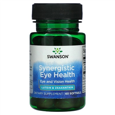 Swanson, Synergistic Eye Health, Eye and Vision, 60 мягких таблеток