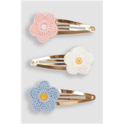 JoJo Maman Bébé 3-Pack Crochet Flower Clips