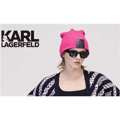 Теплая шерстяная шапка крупной вязки Karl Lagerfel*d 😎