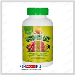 Новинка - Мультивитамины для детей Мишки Sana-sol Vitanallet (яблоко и груша) 120 шт