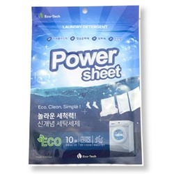 Стиральный порошок в салфетках Eco-Tech Power Sheet 10 шт