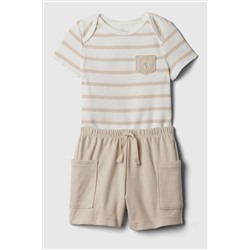 Gap Brannan Bear Baby Top and Shorts Set (Newborn-24mths)