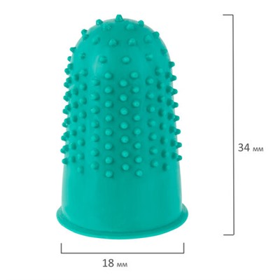 Напальчники резиновые с отверстиями, КОМПЛЕКТ 10 шт., диаметр 18 мм, зеленые, STAFF "EVERYDAY", 227964