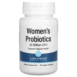 Lake Avenue Nutrition, Пробиотики для женщин, 20 млрд КОЕ, 60 растительных капсул