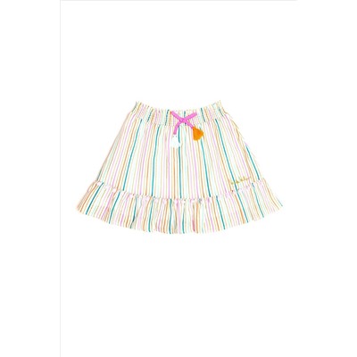 Nicole Miller Striped Cotton Multi Skirt