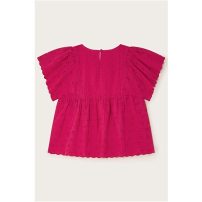 Monsoon Pink Broderie Blouse