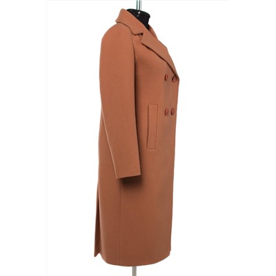 01-10946 Пальто женское демисезонное Пальтовая ткань Светло-рыжий