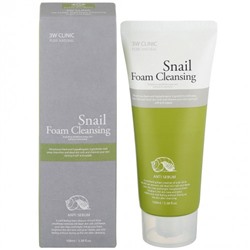3W CLINIC Snail Foam Cleansing Пенка для умывания с улиточным муцином 100мл