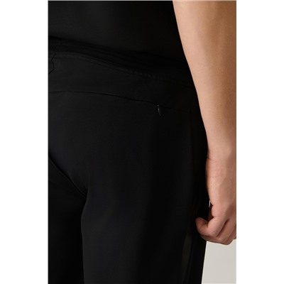 Черные спортивные штаны стандартного кроя на гибкой молнии из ткани джерси с двумя нитками