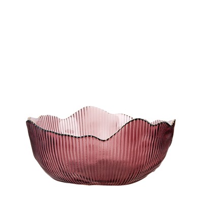 Салатник, набор 3шт. "Frost stripe" (розовый)  d=12,5/15,5/19см (стекло) (транспортная упаковка)