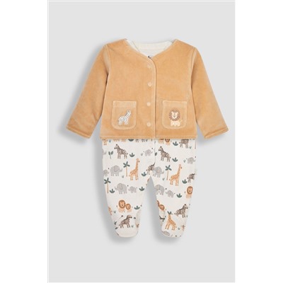 JoJo Maman Bébé 2-Piece Safari Sleepsuit & Jacket Set