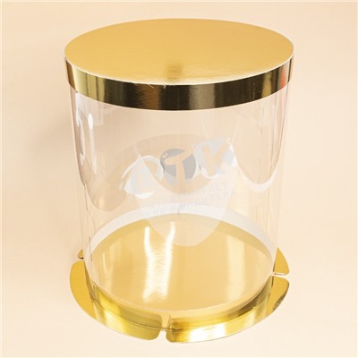 Упаковка для торта круглая ТУБУС золото 250х290 мм VTK