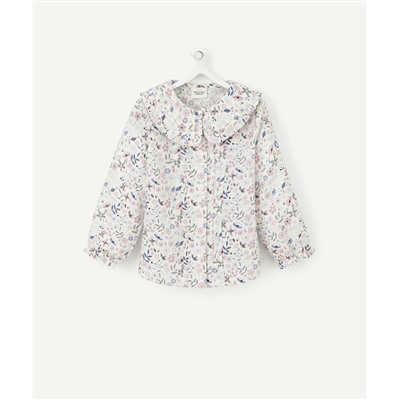 CHEMISE BÉBÉ FILLE EN COTON IMPRIMÉE FLEURI AVEC COL