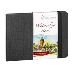 Альбом для акварели Hahnemühle «Watercolour book», 200 г/м2, A5, 30 л, пейзаж, целлюлоза 100%, среднее зерно, жесткая обложка (ткань) с резинкой