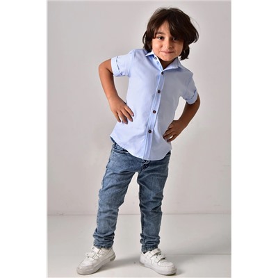 Оксфордская рубашка с коротким рукавом для мальчика BMS-K/24-25/014
