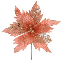 Цветок искусственный "Пуансеттия", L32 W32 H38 см