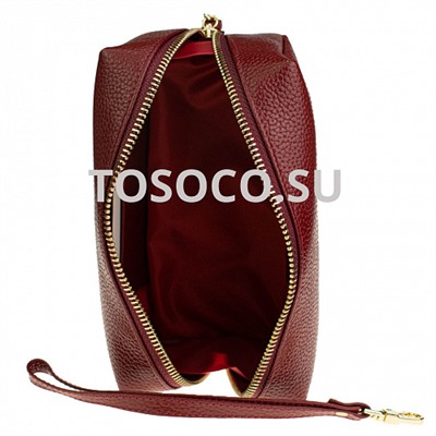 lou205-6267e wine red  косметичка LOUI VEARNER натуральная кожа 9x18x9