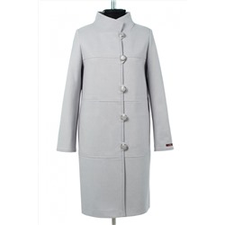 01-11020 Пальто женское демисезонное Микроворса светло-серый