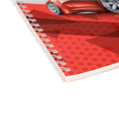 Альбом для рисования А4, 24 листа на гребне "Красная машина", обложка мелованный картон, блок 100 г/м²