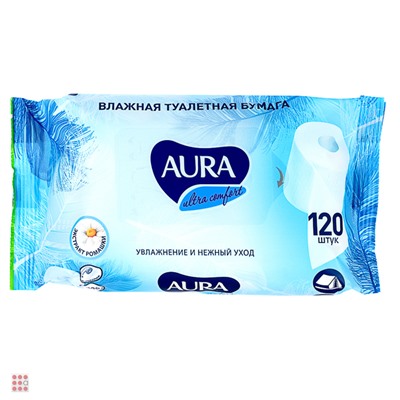 Туалетная бумага влажная AURA Ultra Comfort 120шт