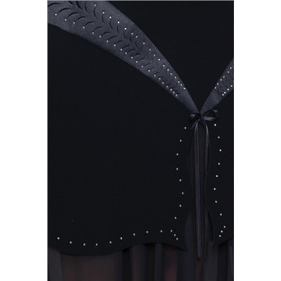 Нарядная чёрная юбка с красивым декором