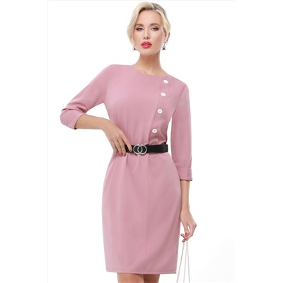 Розовое платье с рукавом три четверти