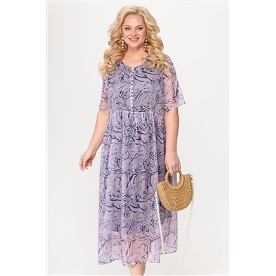 Платье Novella Sharm 3883-о-9 Синий, Бледно-розовый