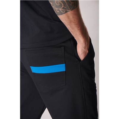 Спортивные брюки М-1241: Тёмно-синий / Ярко-синий