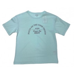 37044 св.голубой(надпись) футболка женская