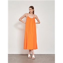 Сарафан широкого кроя  цвет: Оранжевый PL1297/jolter | купить в интернет-магазине женской одежды EMKA
