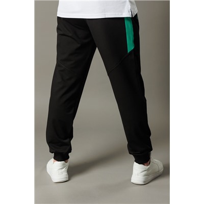 Спортивные брюки М-1220: Чёрный / Зелёный