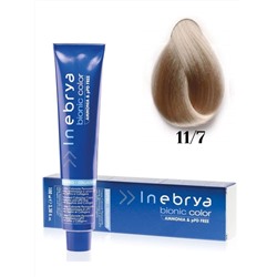 INEBRYA BIONIC COLOR Крем-краска для волос безамм 11/7 S-light Blond Platin Iris Суп плат бл жемч 100мл