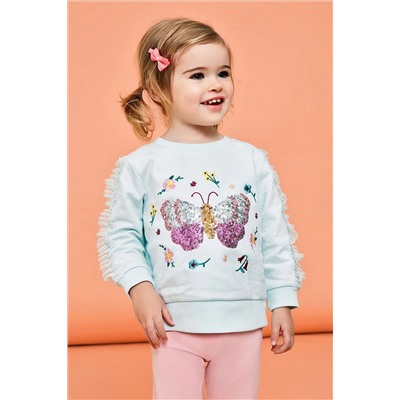 Monsoon Baby Blue Butterfly Sweater and Leggings Set