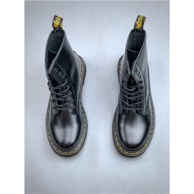 Ботинки Dr. Martens Martin 1460 classic серии с 8 отверстиями из матовой черной твердой кожи для мужчин и женщин