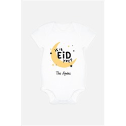 Personalised Is It Eid Yet? Baby Bodysuit by Dollymix