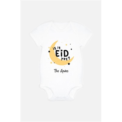 Personalised Is It Eid Yet? Baby Bodysuit by Dollymix