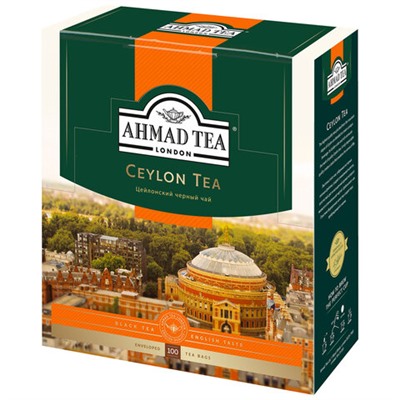 Чай AHMAD "Ceylon Tea", черный цейлонский, 100 пакетиков в конвертах по 2 г, 163i-08