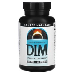 Source Naturals, DIM (дииндолинметан), 200 мг, 60 таблеток