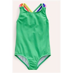 Boden Rainbow Cross-Back Swimsuit