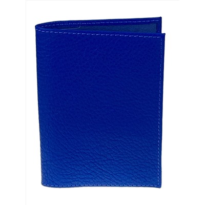 Обложка на паспорта из натуральной кожи, цвет ярко синий