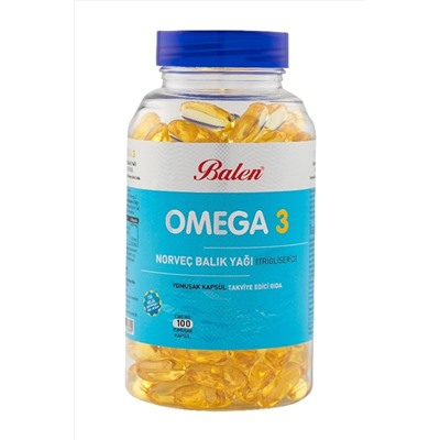 Balen Omega 3 Norveç Balık Yağı Trigliserid 1380 Mg X 100 Kapsül Balen SoftGel